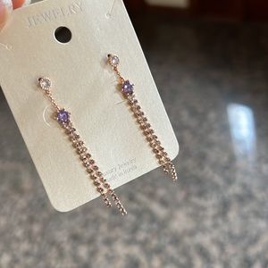 Two-Strand Gemstone Linear Drop Earrings